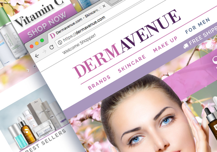 hilton design, Dermavenue.com UX & UI ecommerce website design